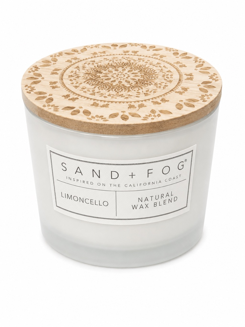 Sand + Fog Limoncello Scented Candle in White with Wood Lid
